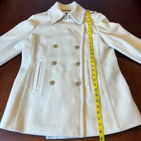 J. CREW CREAM WOOL PEA COAT - Picture 4 of 9